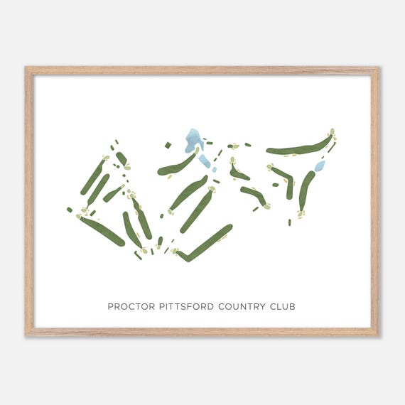 Proctor Pittsford Country Club In Pittsford Vermont Modern Watercolor Map Golfer Gift Golf Wall Art Golf Poster Print Course Layout