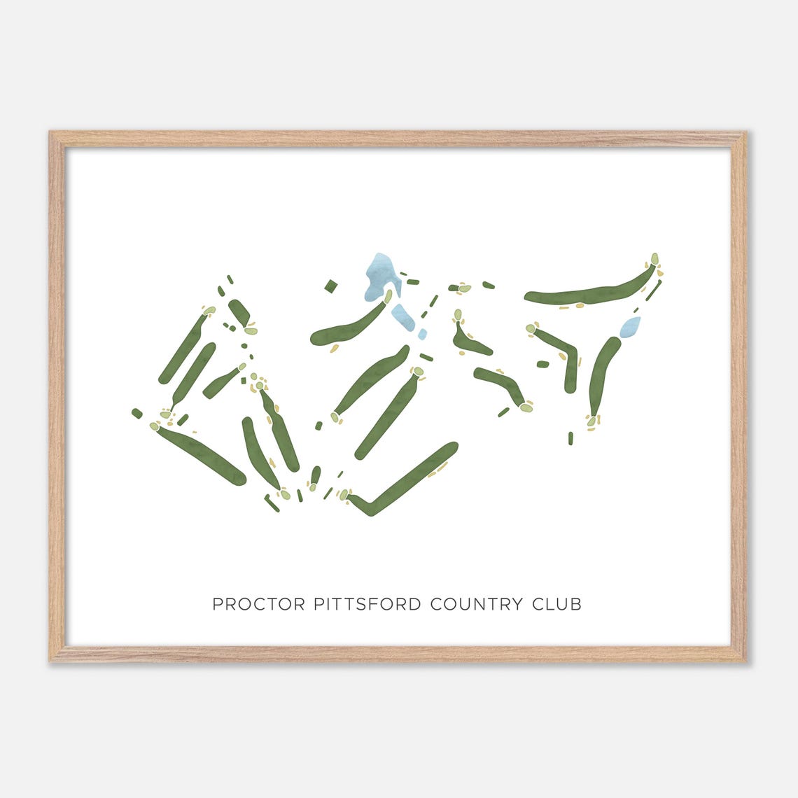 Proctor Pittsford Country Club Modern Fairway Golf Course Map Poster