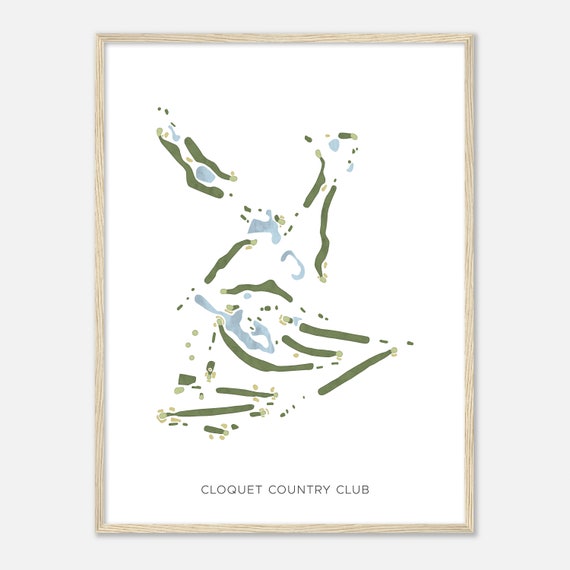 Cloquet Country Club Minnesota Modern Watercolor Map Golfer Gift Golf Wall Art Golf Poster Print Course Layout