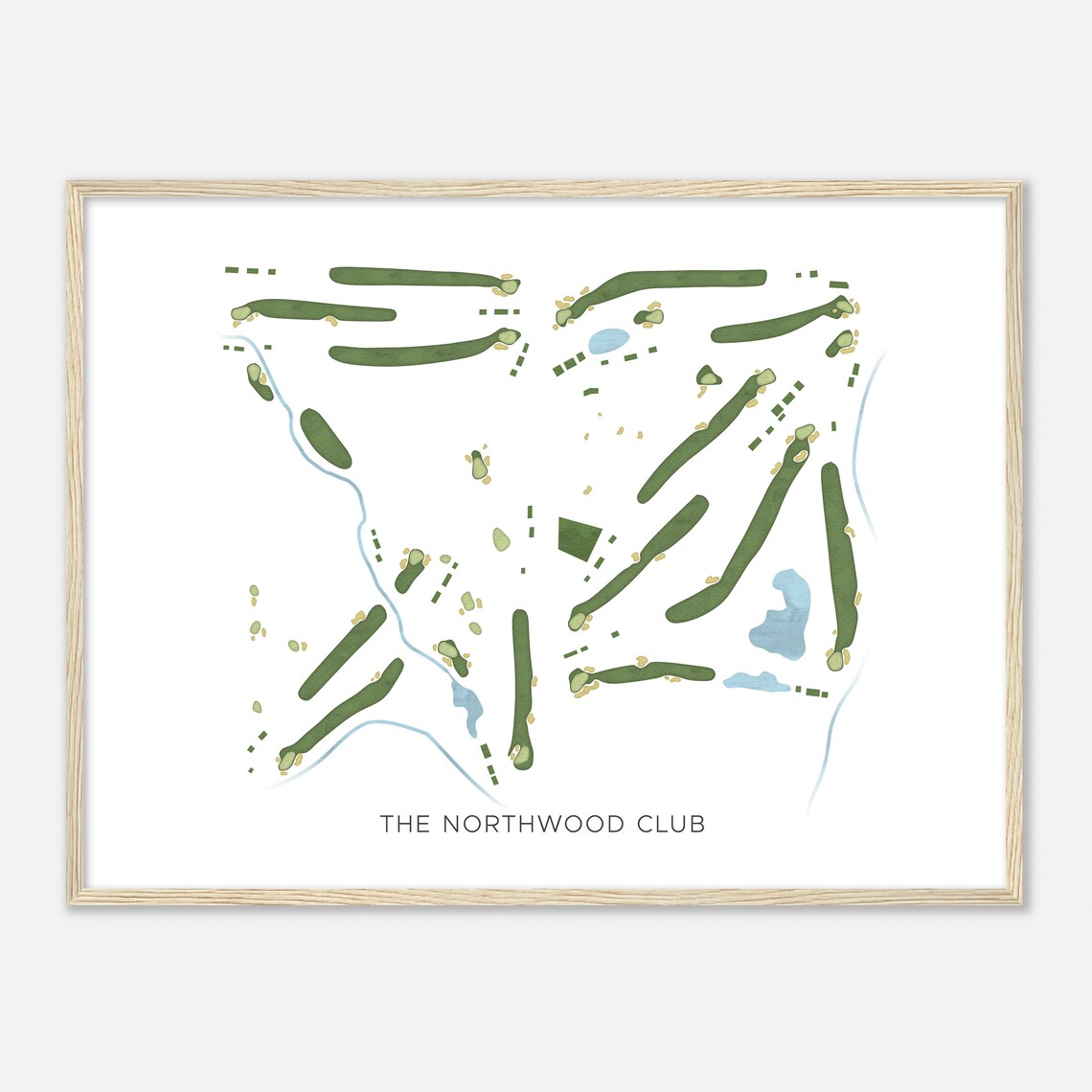 The Northwood Club Minimalist Golf Course Fairway Map Poster