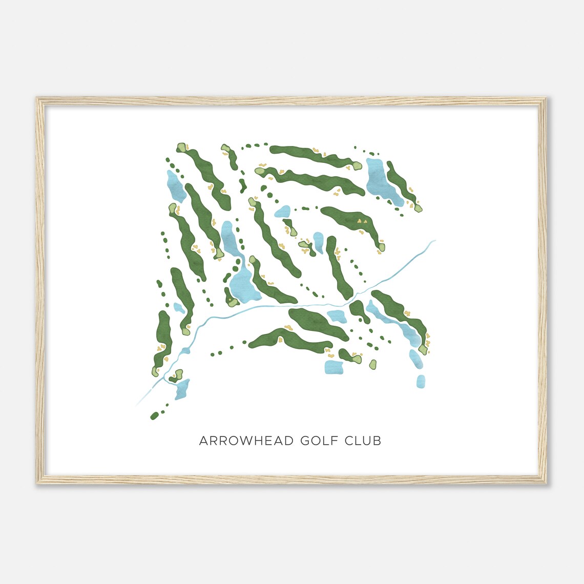 Arrowhead Golf Club New York Modern Watercolor Map Golfer Gift Golf Wall Art Golf Poster Print Course Layout - Image 2