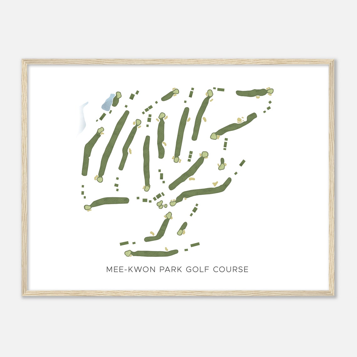 Mee Kwon Park Golf Course Wisconsin Modern Watercolor Map Poster - Image 2