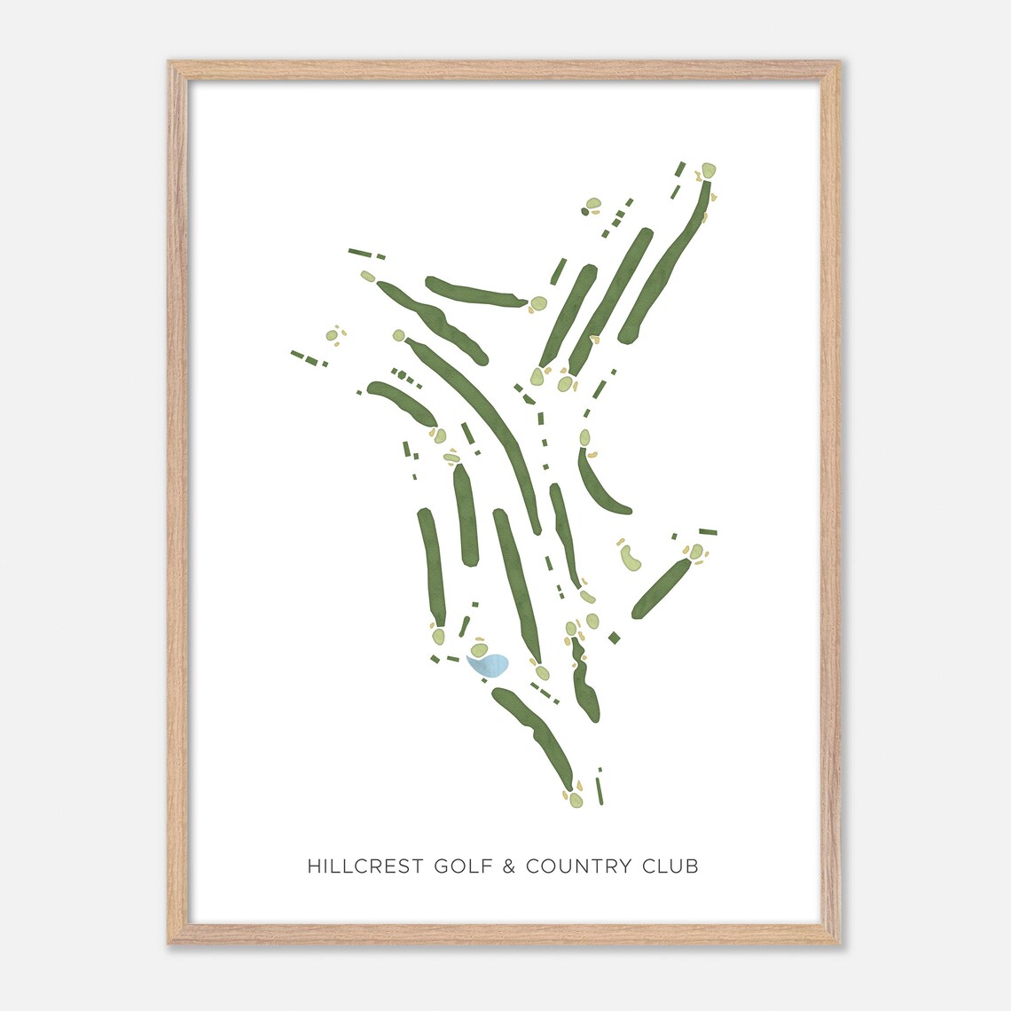 Hillcrest Golf Country Club Modern Minimalist Watercolor Map Poster - Image 6