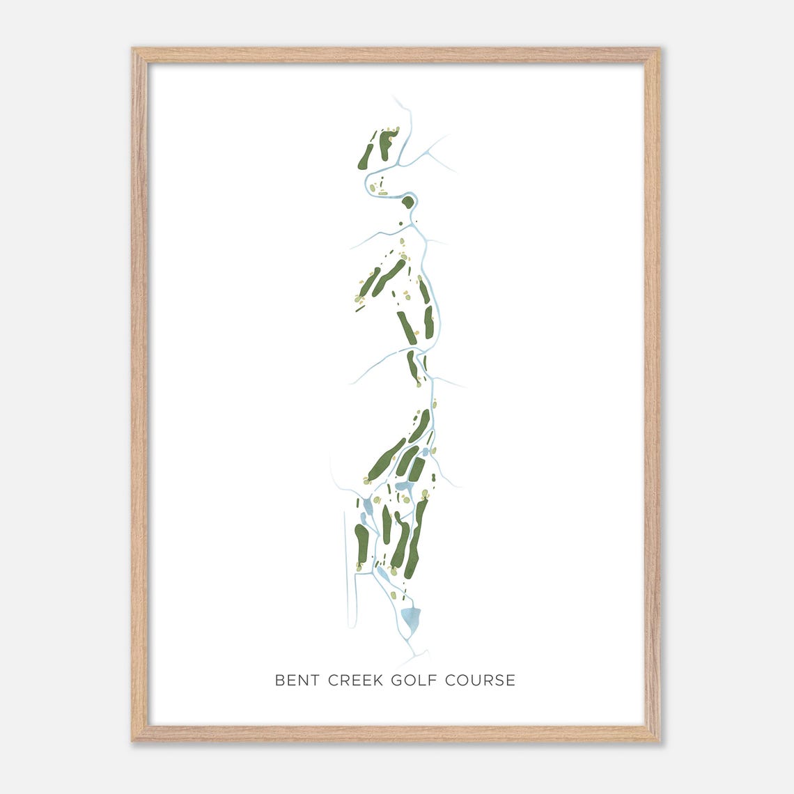 Bent Creek Golf Course Minimalist Watercolor Creekside Map Poster - Image 6