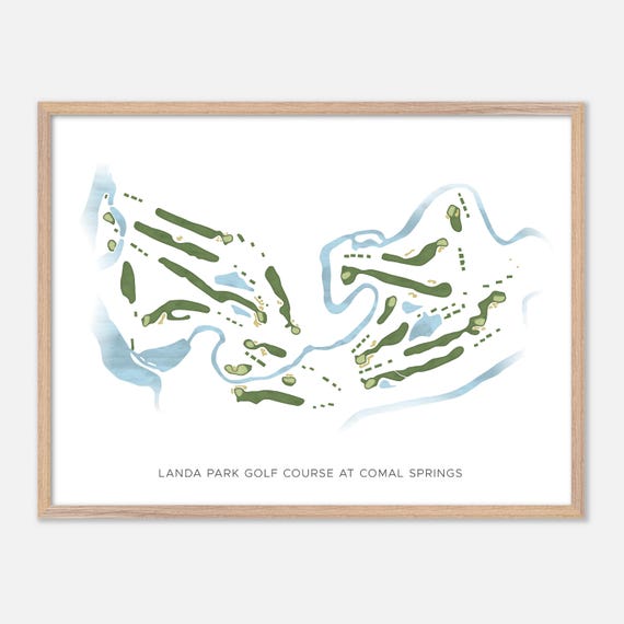 Landa Park Golf Course At Comal Springs In New Braunfels Texas Modern Watercolor Map Golfer Gift Golf Wall Art Golf Poster Print