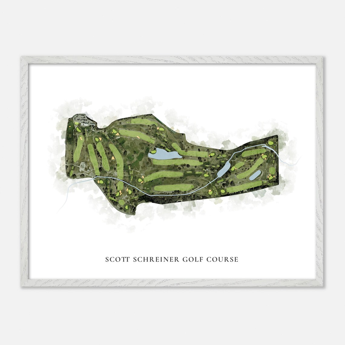 Scott Schreiner Golf Course Watercolor Aerial Map Texas Art Poster - Image 4