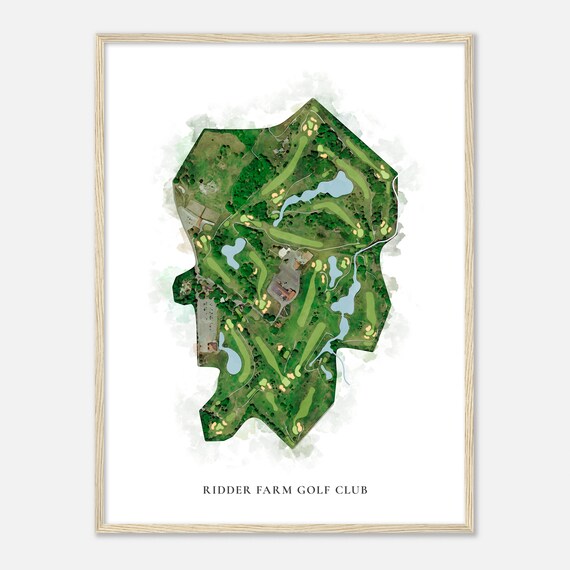 Ridder Farm Golf Club Massachusetts Classic Watercolor Map Golfer Gift Golf Wall Art Golf Poster Print Course Layout