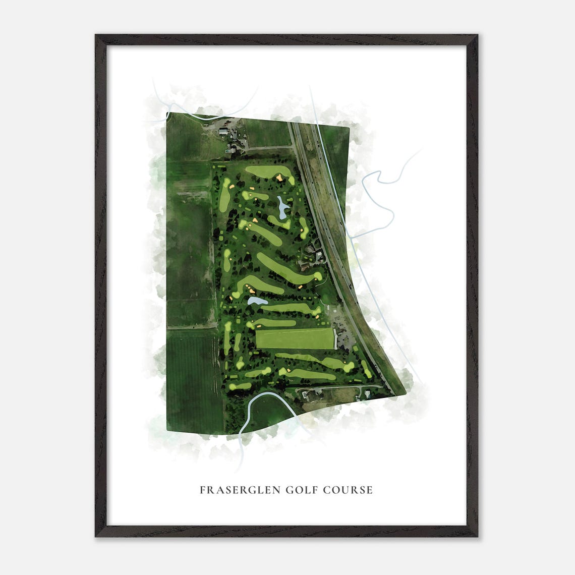 Fraserglen Golf Course Canada Classic Watercolor Golf Map Poster - Image 2