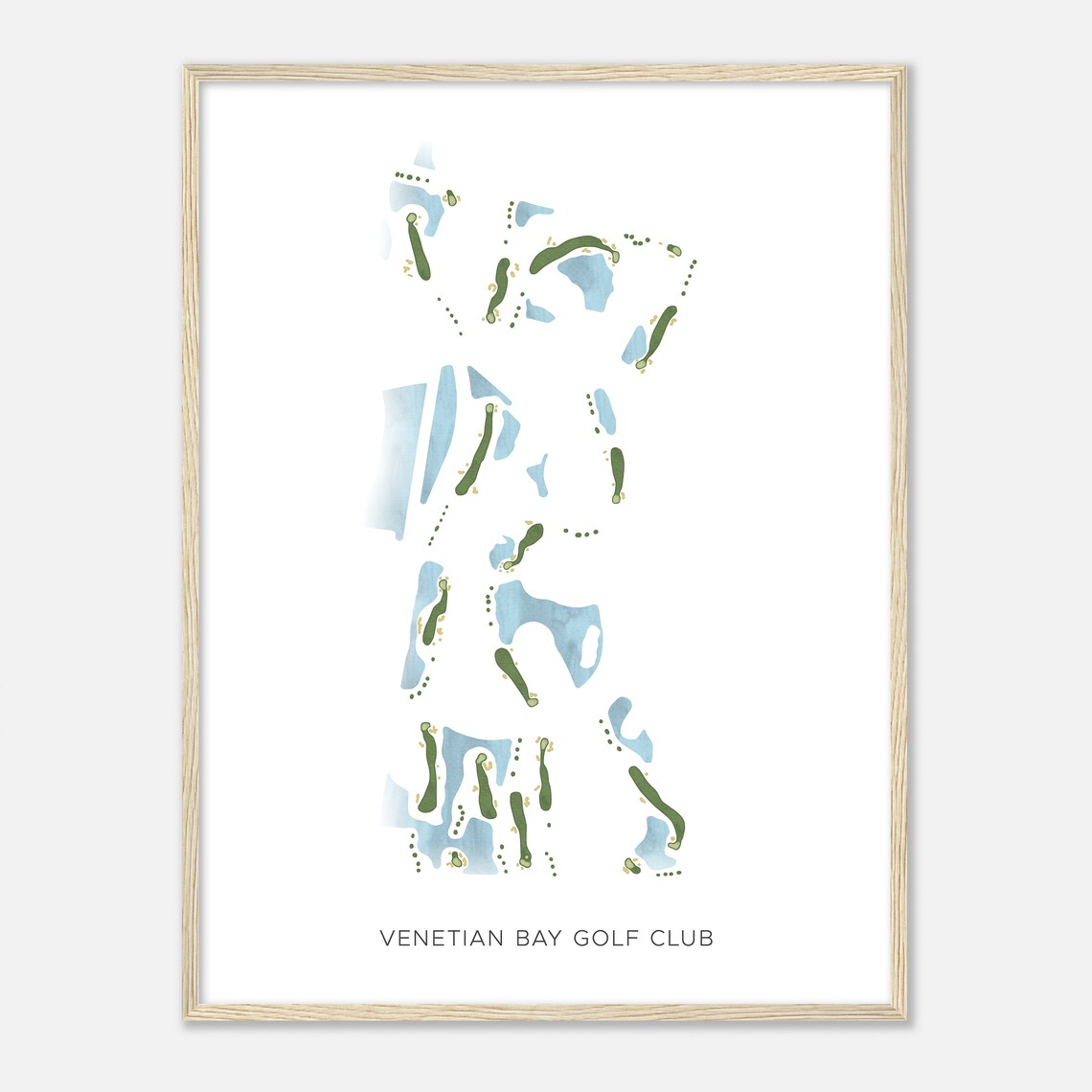 Venetian Bay Golf Club Beautiful Minimalist Fairway Line Map Art Poster - Image 2