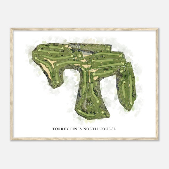 Torrey Pines North Course California Classic Watercolor Map Golfer Gift Golf Wall Art Golf Poster Print Course Layout