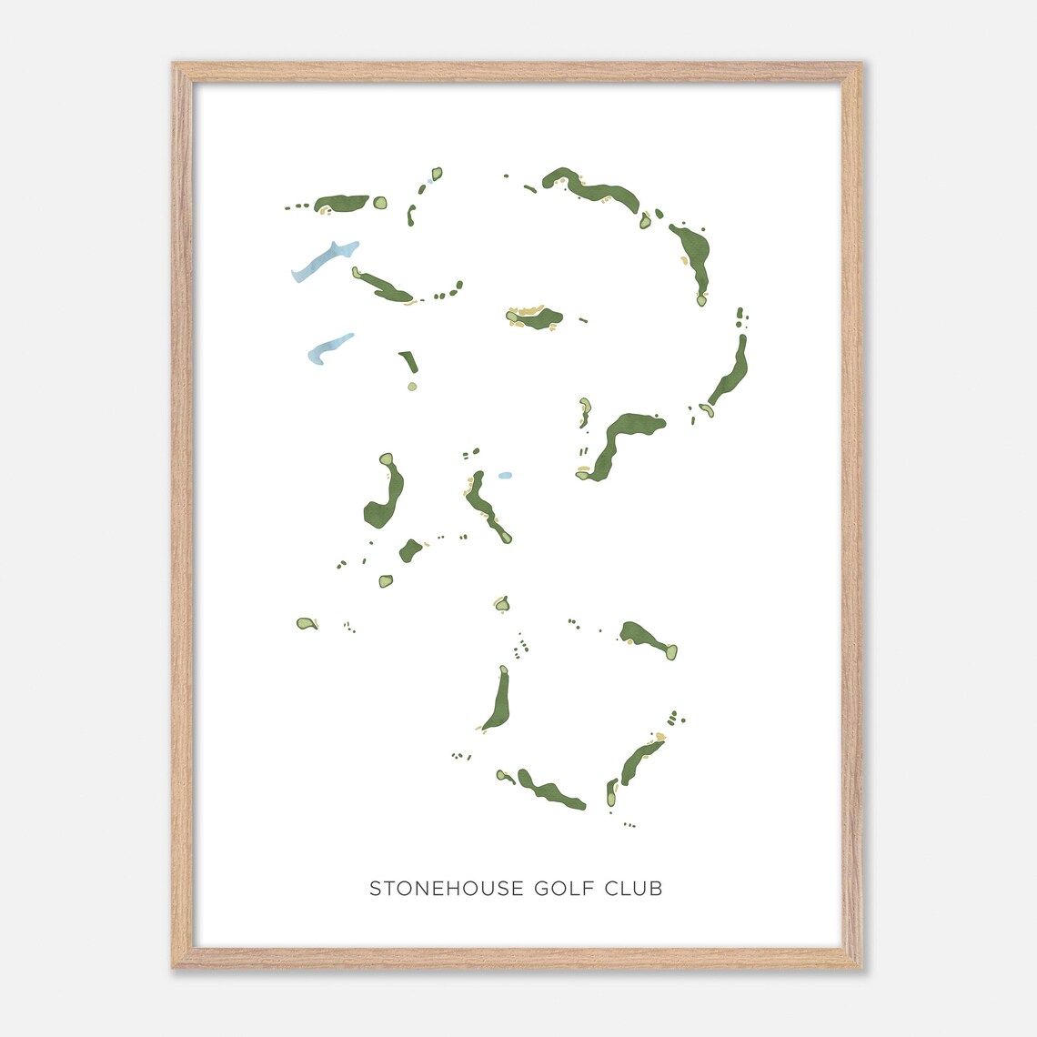 Stonehouse Golf Club Toano Virginia Modern Watercolor Map Poster - Image 2