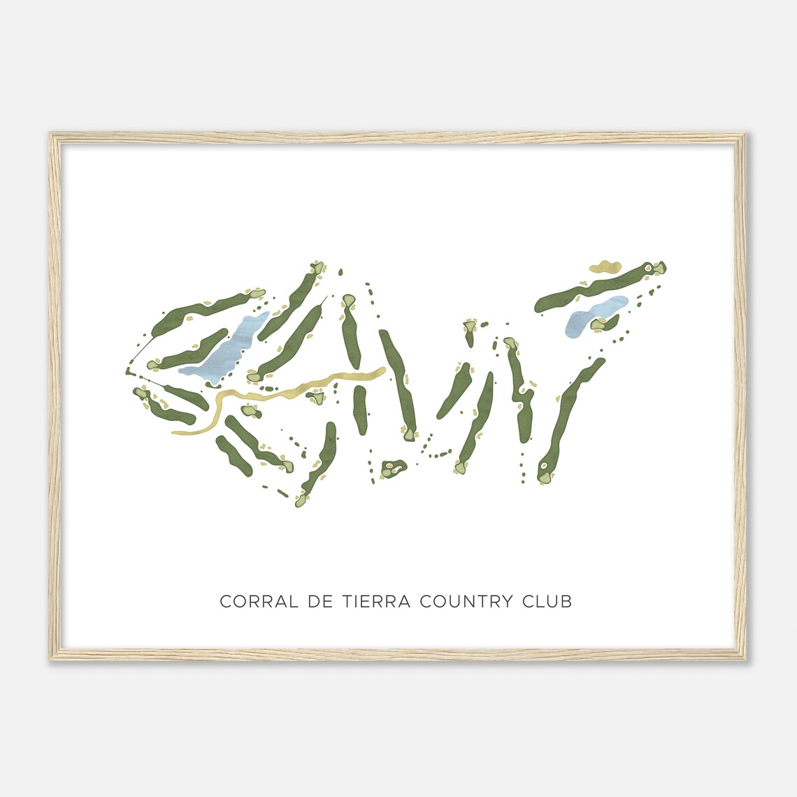 Corral De Tierra Country Club California Watercolor Course Map Poster