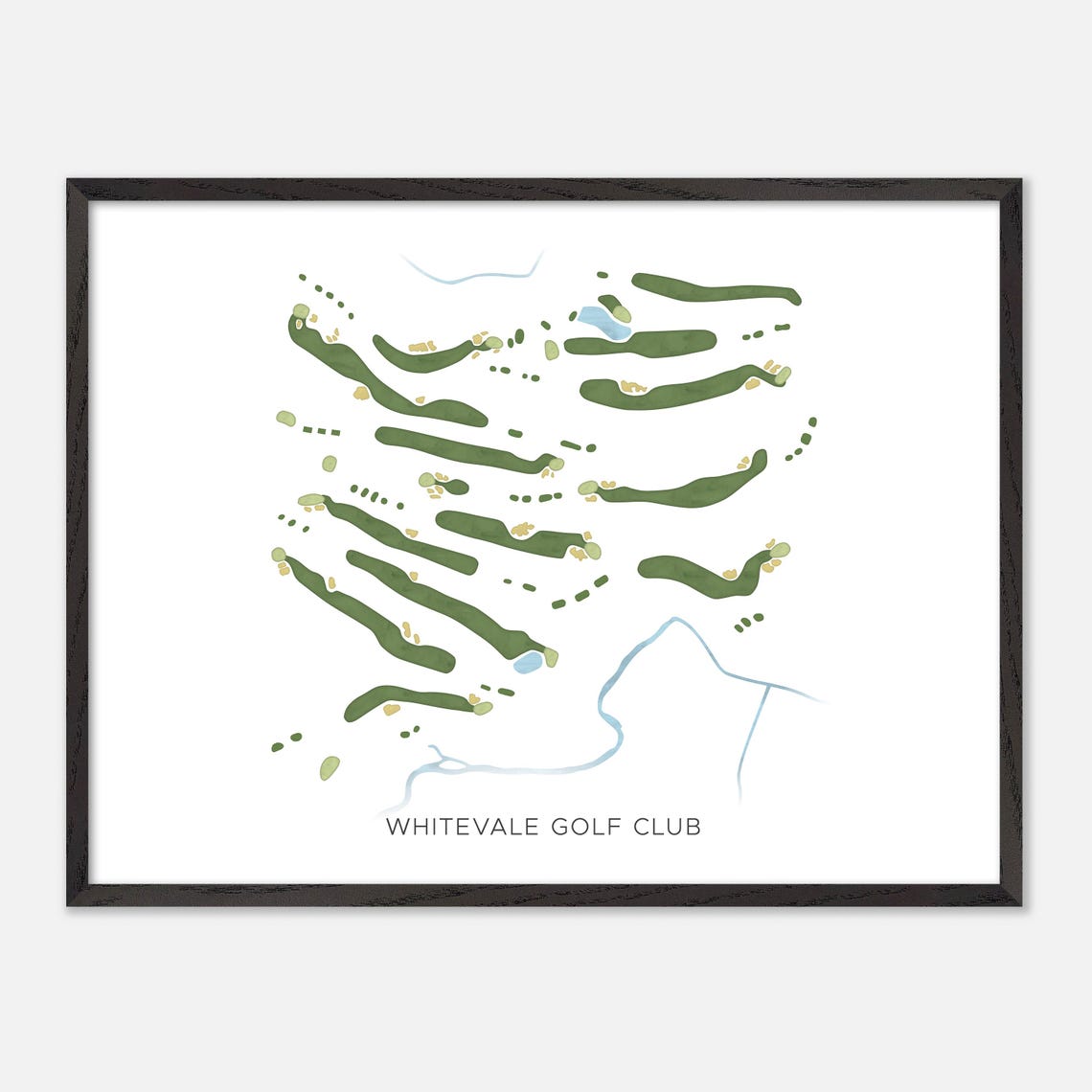 Whitevale Golf Club Pickering Modern Minimalist Watercolor Map Poster - Image 4