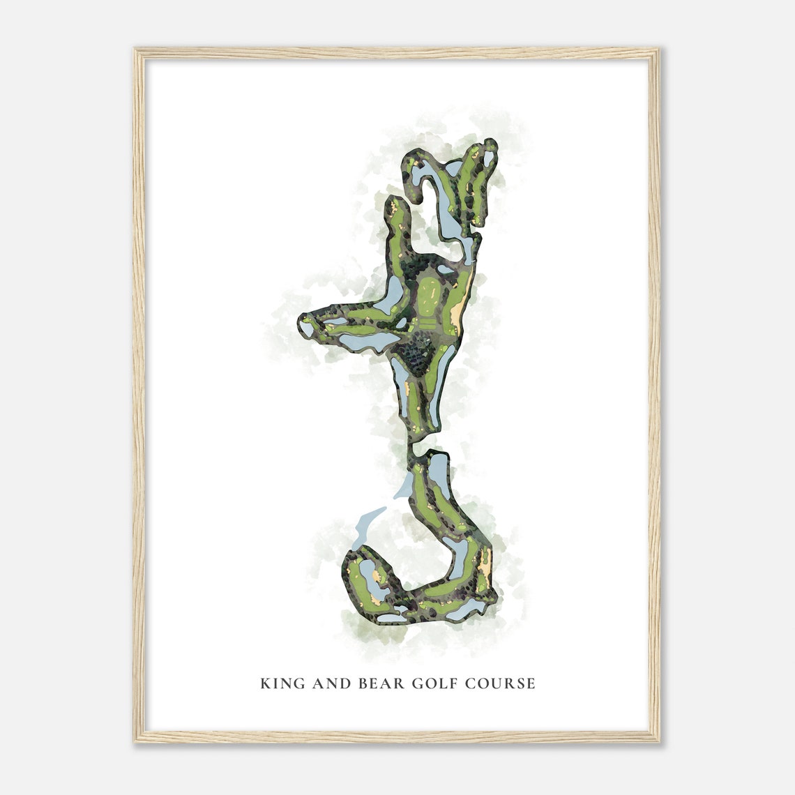 King and Bear Golf Course Florida Classic Watercolor Course Map Poster - Image 2