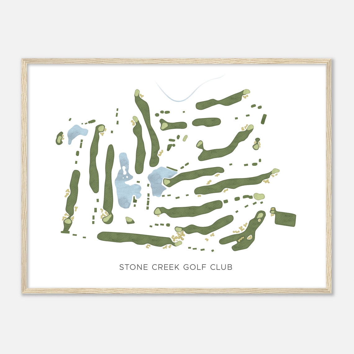 Stone Creek Golf Club Modern Watercolor Map Golfer Gift Poster - Image 2