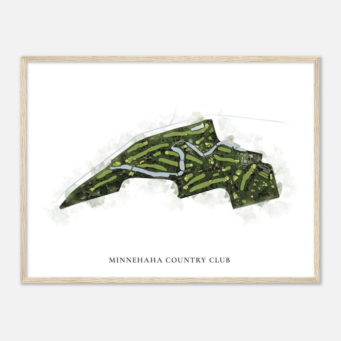 Minnehaha Country Club Watercolor Course Map River Golfer Art Poster - Image 2
