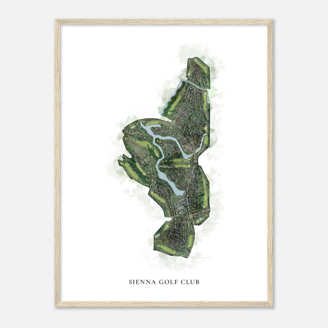 Sienna Golf Club Texas Classic Watercolor Course Layout Poster - Image 2