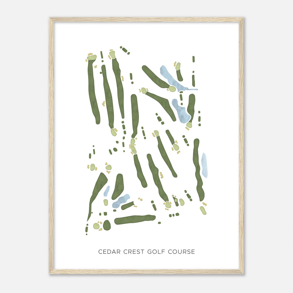 Cedar Crest Golf Course Washington Modern Minimalist Map Art Poster - Image 2