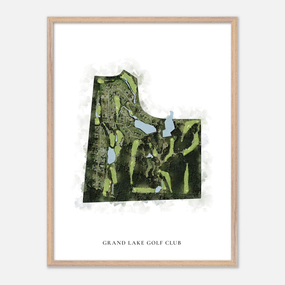 Grand Lake Golf Club Montgomery TX Classic Watercolor Golf Map Poster - Image 2