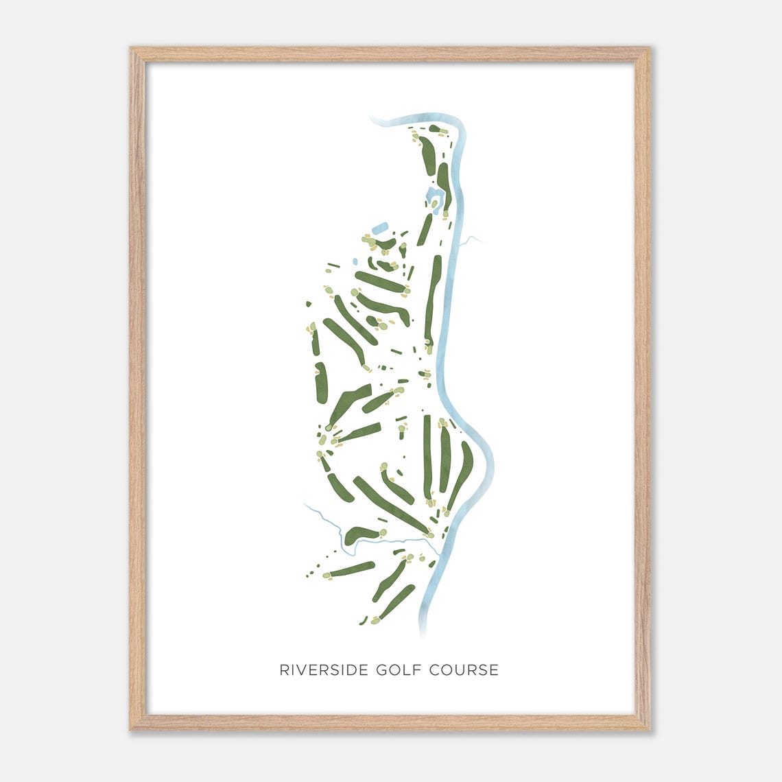 Riverside Golf Course Modern Fairway Golf Course Layout Map Poster - Image 2