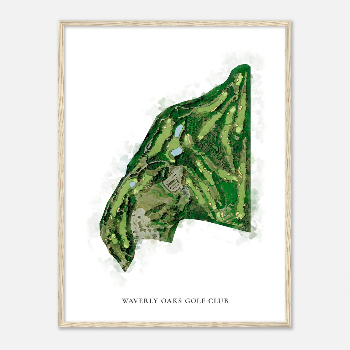 Waverly Oaks Golf Club Massachusetts Classic Watercolor Map Golfer Gift Golf Wall Art Golf Poster Print Course Layout