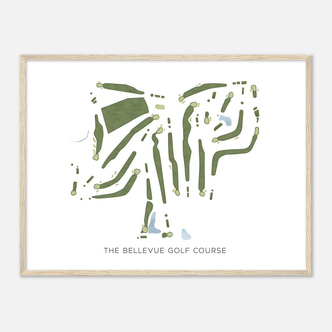 The Bellevue Golf Course Washington Modern Watercolor Map Golfer Gift Golf Wall Art Golf Poster Print Course Layout - Image 2