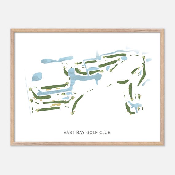 East Bay Golf Club In Largo Florida Modern Watercolor Map Golfer Gift Golf Wall Art Golf Poster Print Course Layout