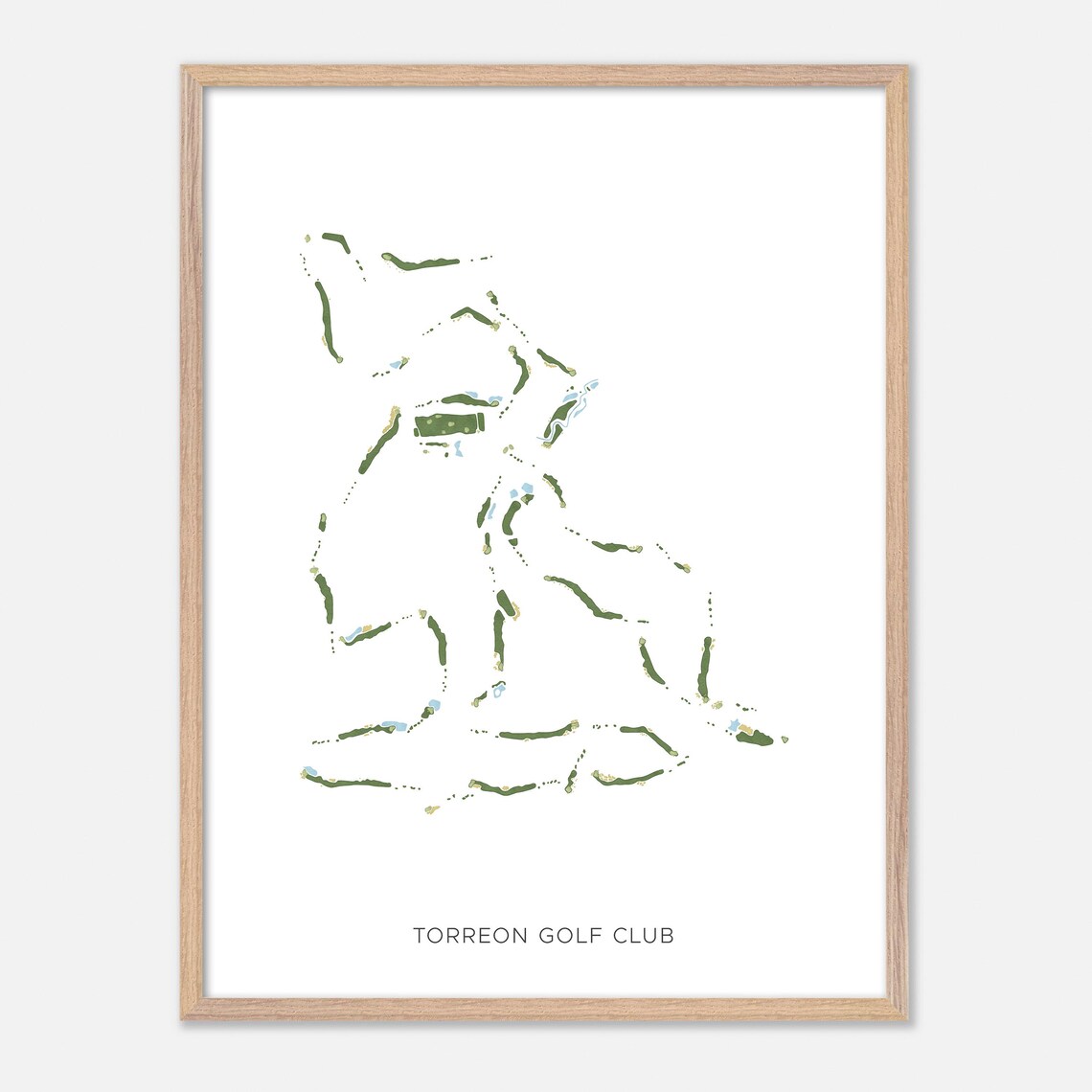 Torreon Golf Club Modern Minimalist Watercolor Map Art Poster - Image 2