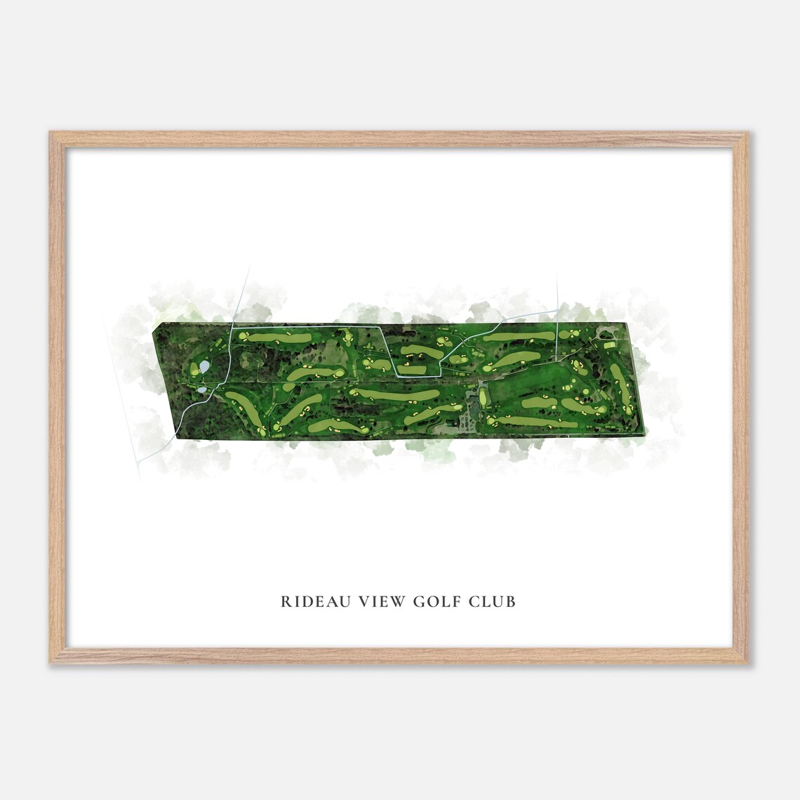 Rideau View Golf Club Manotick Canada Classic Watercolor Golf Map Poster