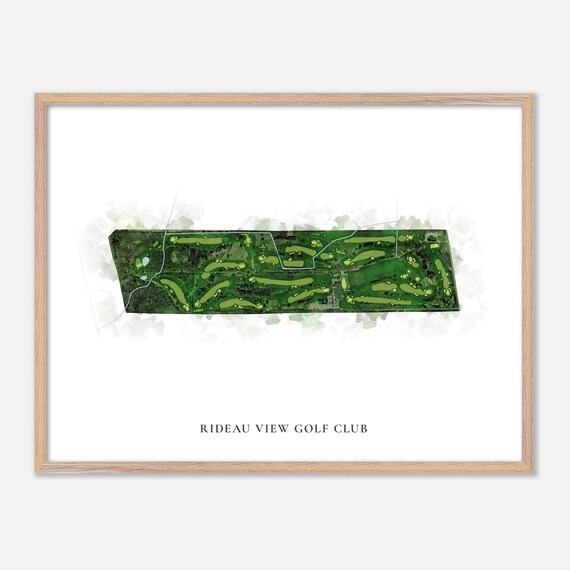 Rideau View Golf Club Manotick Canada Classic Watercolor Golf Map Poster