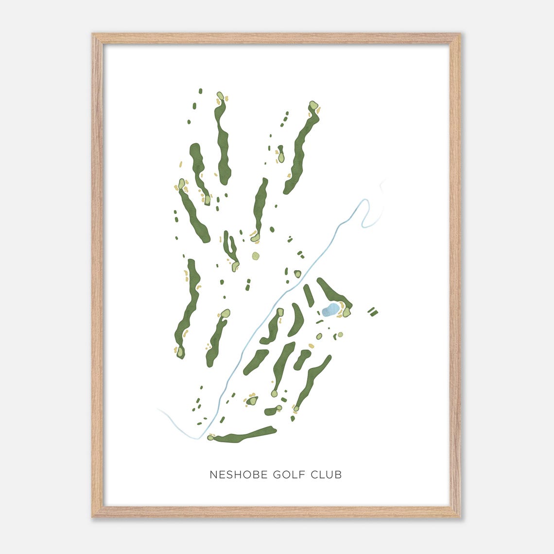 Neshobe Golf Club Vermont Minimalist Modern Watercolor Map Poster - Image 2