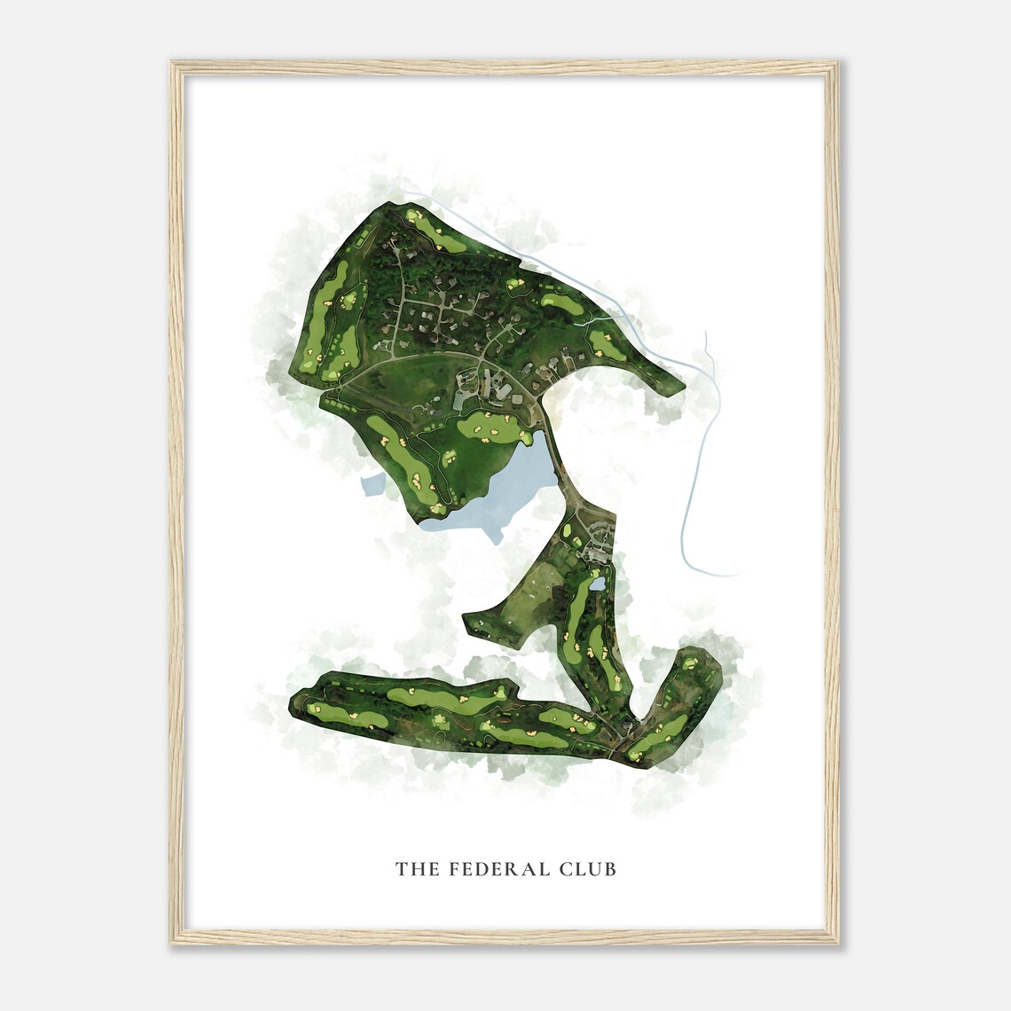 The Federal Club Virginia Watercolor Map Golf Poster