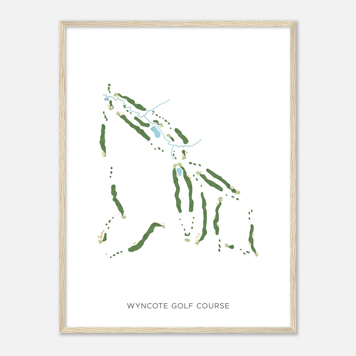 Wyncote Golf Course Pennsylvania Modern Watercolor Map Golfer Gift Golf Wall Art Golf Poster Print Course Layout