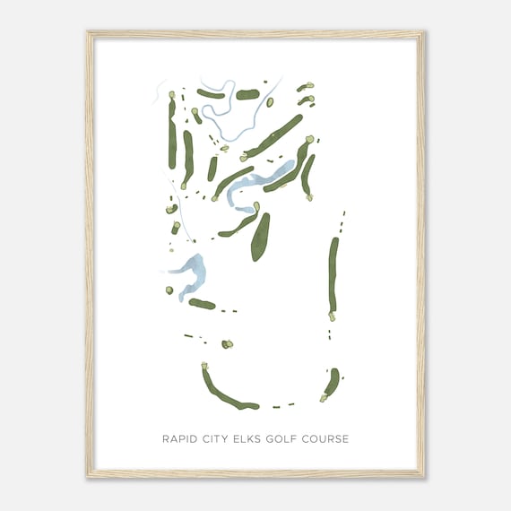 Rapid City Elks Golf Course South Dakota Modern Watercolor Map Golfer Gift Golf Wall Art Golf Poster Print Course Layout