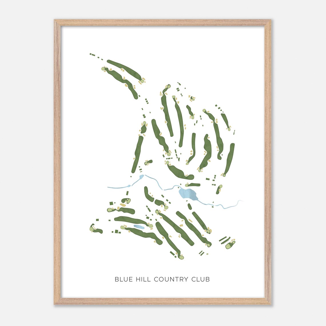 Blue Hill Country Club Modern Minimalist Watercolor Map Gift Poster - Image 2