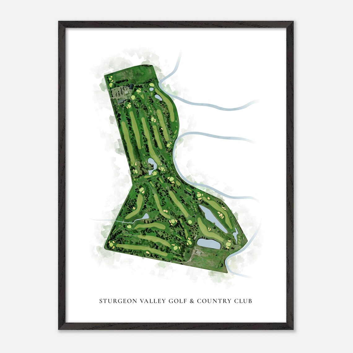 Sturgeon Valley Golf & Country Club Canada Classic Watercolor Map Poster - Image 2