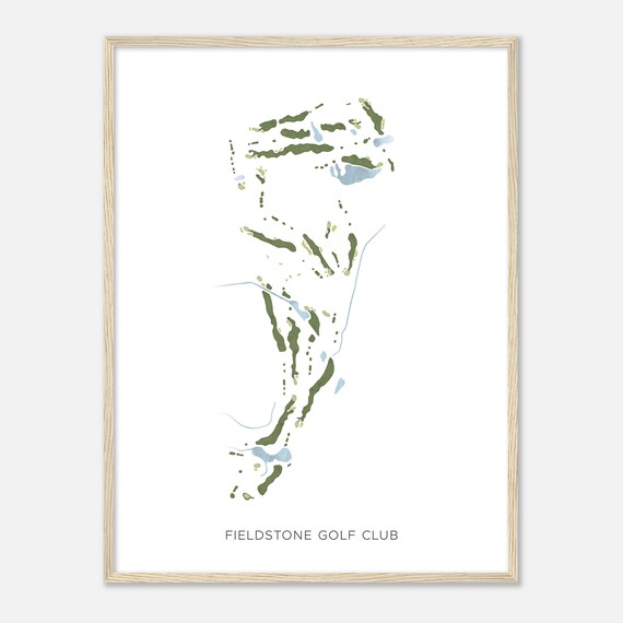Fieldstone Golf Club Michigan Modern Watercolor Map Golfer Gift Golf Wall Art Golf Poster Print Course Layout