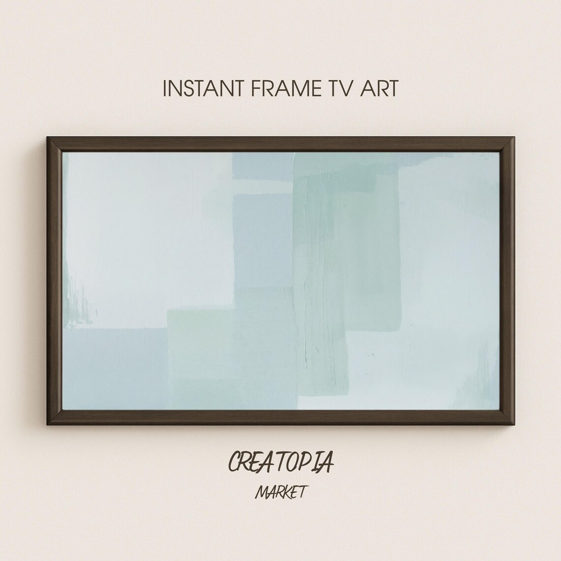 Samsung Frame Tv Art Whispering Greens Minimalist Color Field