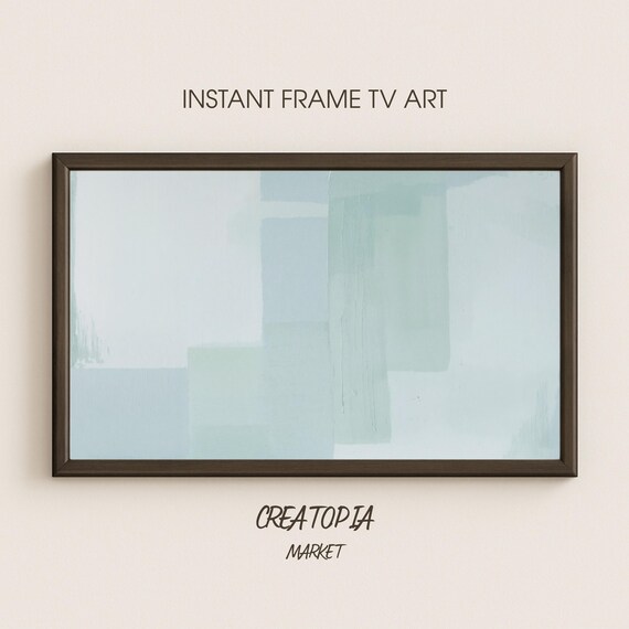 Samsung Frame Tv Art Whispering Greens Minimalist Color Field