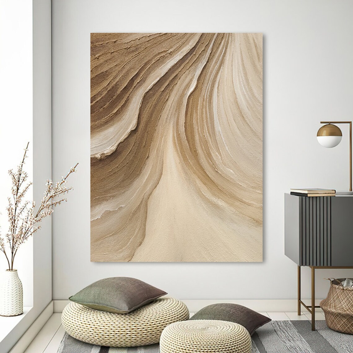 Time River Wabi Sabi Boho Brown Abstract Minimalist Art Print - Image 6