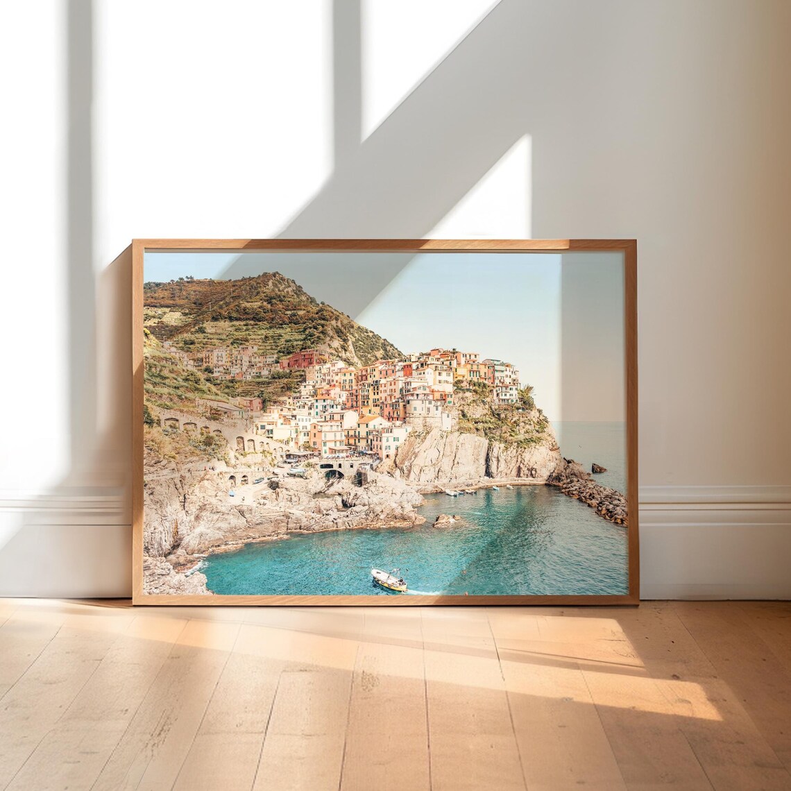 Cinque Terre Italy Travel Poster, Coastal Wall Art