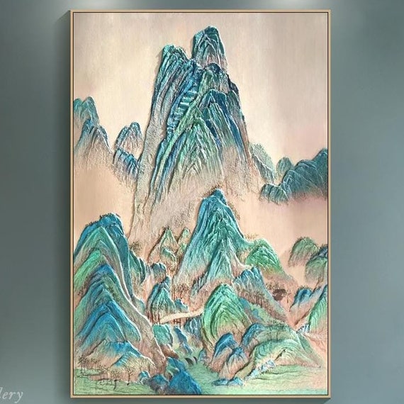 3d Textured Abstract Mountain Wall Art Landscape Painting On Handmade Nature Inspired Art Unique Rustic Painting Living Room Decor