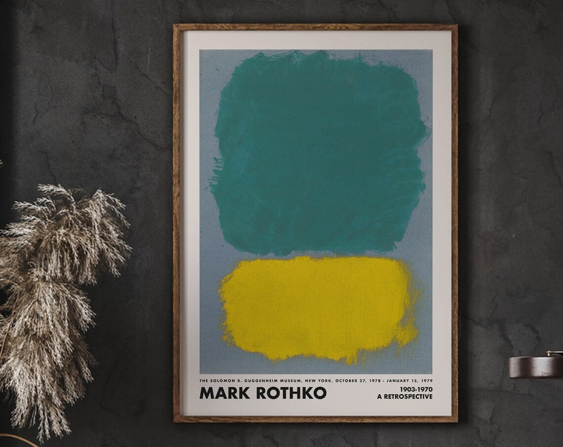 Mark Rothko Guggenheim Exhibition Green Yellow Retrospective Poster