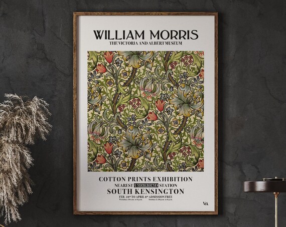 William Morris Exhibition Poster Flower Pattern Art Nouveau Modern Gallery Wall Instant