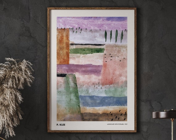 Paul Klee Landscape With Poplars 1929 Minimalist Wall Art Abstract Poster Mid Century Artists Print