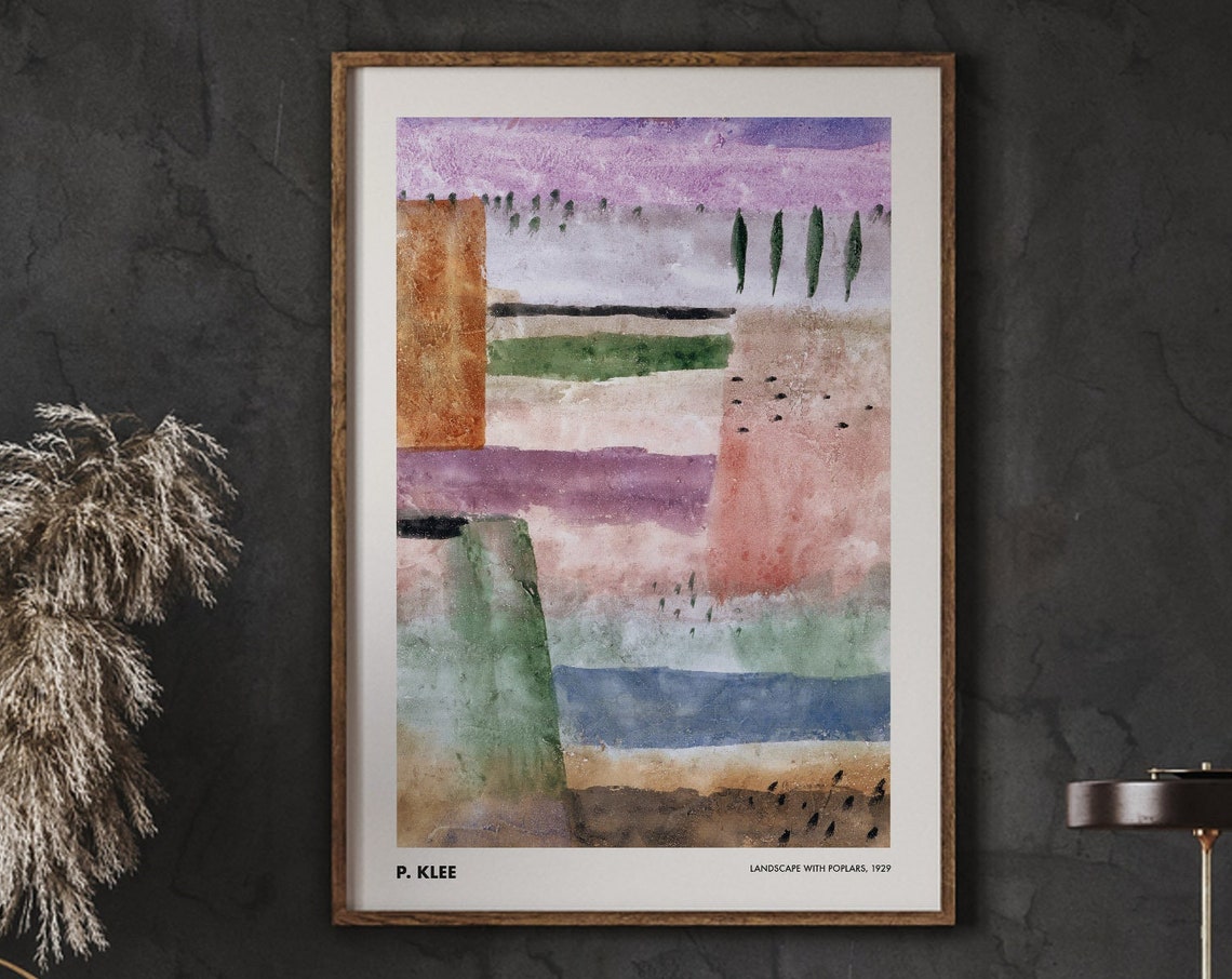 Paul Klee Landscape With Poplars 1929 Minimalist Wall Art Abstract Poster Mid Century Artists Print