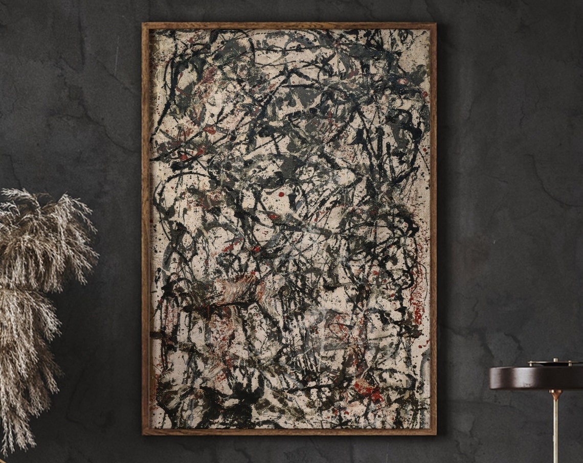 Jackson Pollock Style Drip Painting Abstract Expressionist Poster