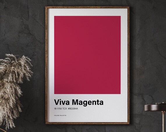 Viva Magenta Color Palette Swatch Minimalist Modern Decor Print Art