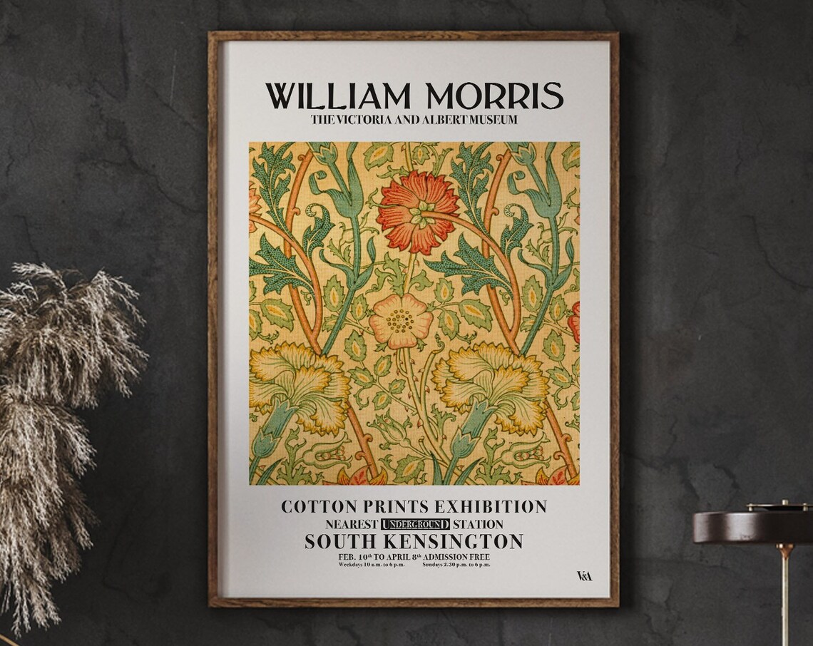 William Morris Pink and Rose Wallpaper Art Print