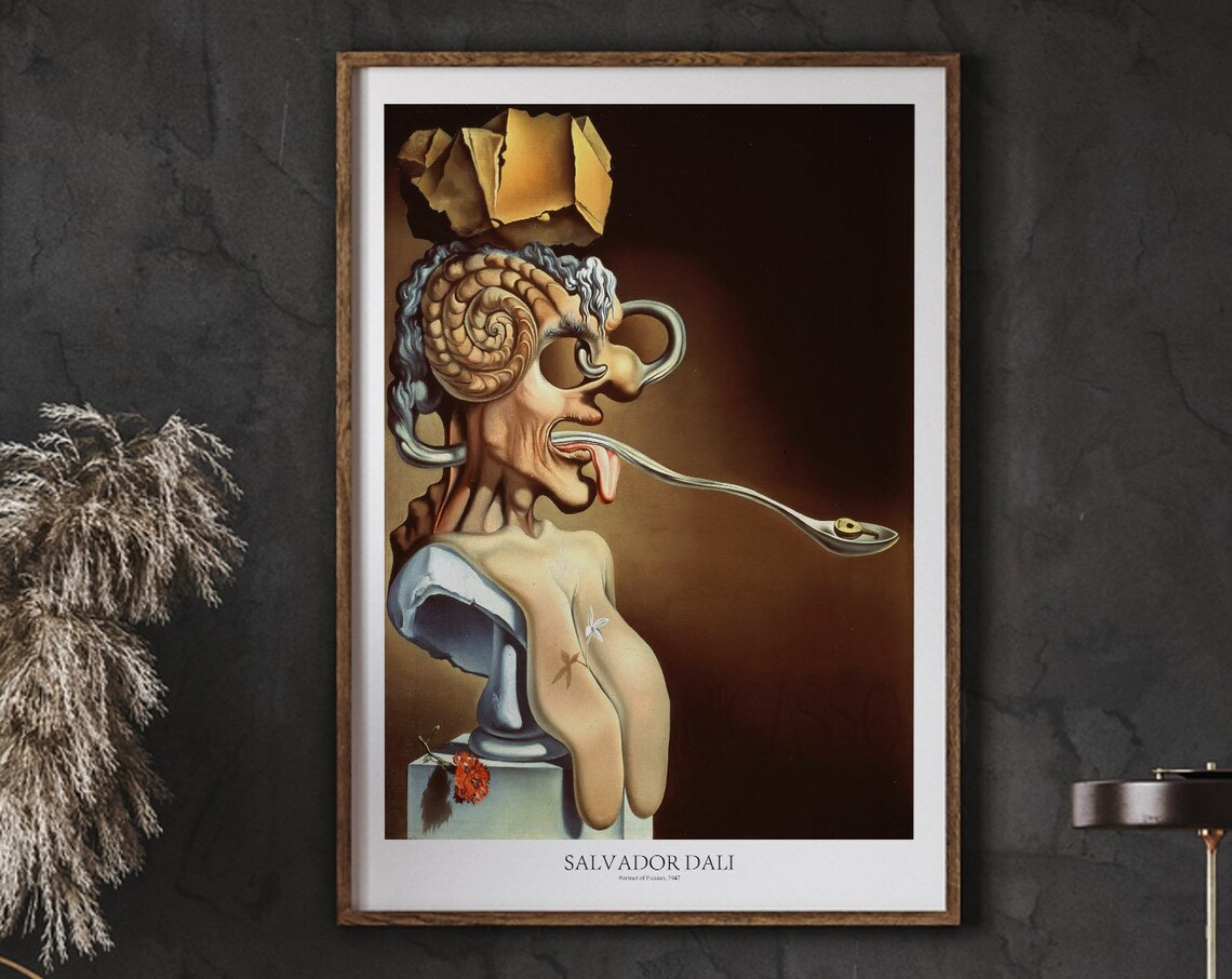 Salvador Dali Portrait of Picasso 1947 Surrealist Art Poster